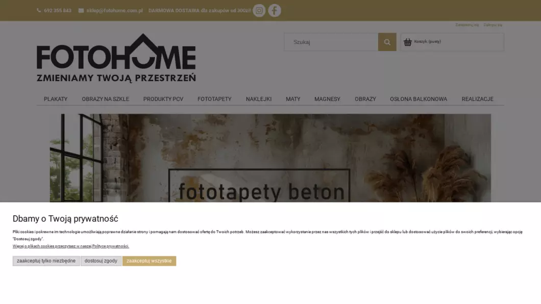Zrzut ekranu strony FotoHome