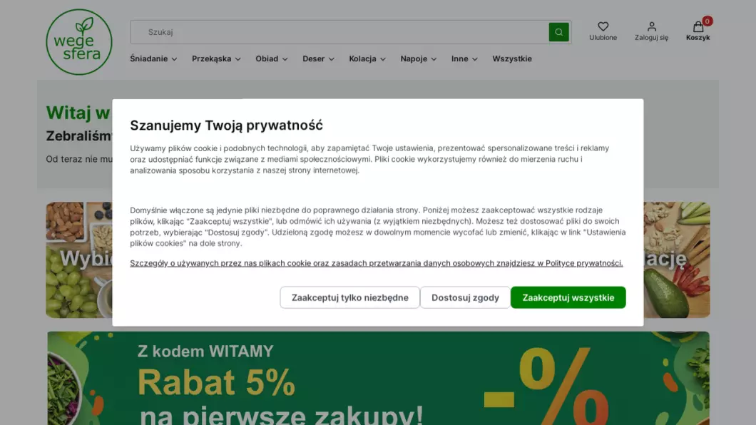 Zrzut ekranu strony Wegesfera