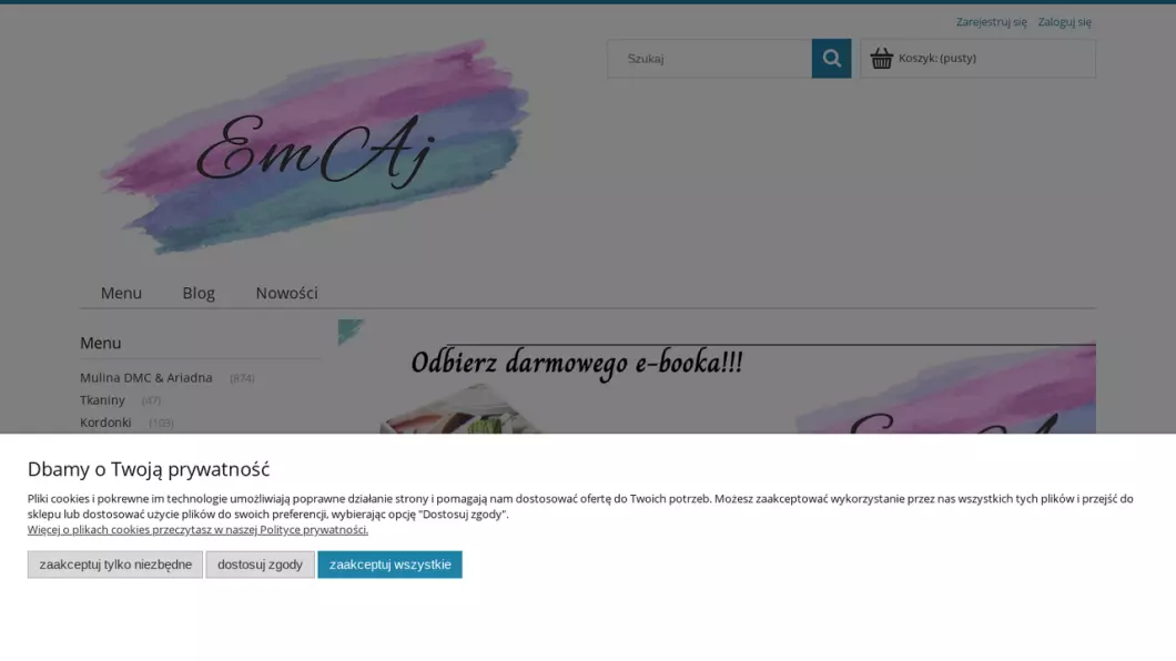 Zrzut ekranu strony Pasmanteria internetowa EmAj